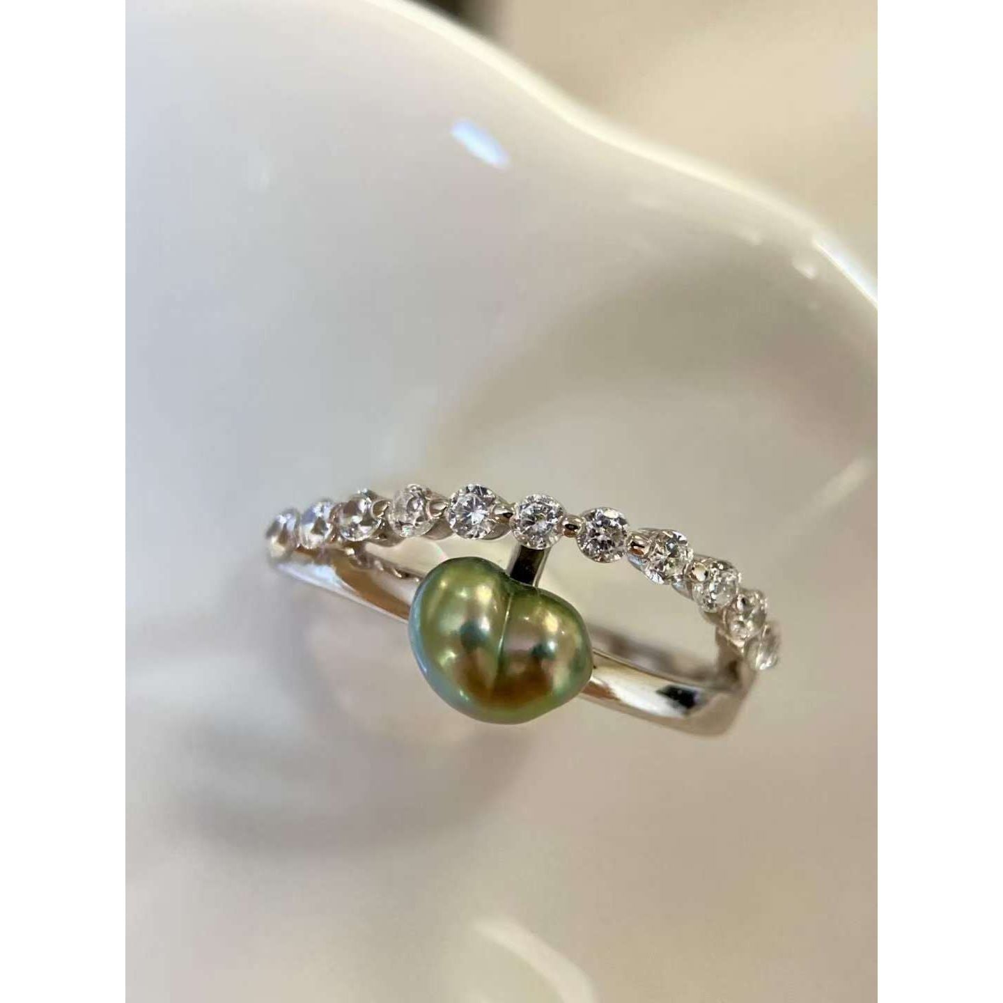 Tahitian Keshi Pearl Ring