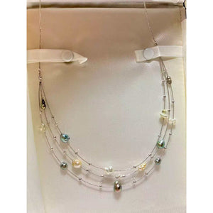 Three-Layer Multicolor Keshi Pearl Necklace