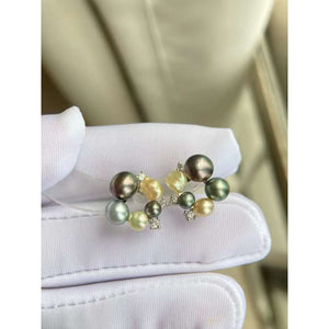 Mixed-Color Tahitian Keshi Pearl Earrings