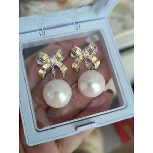 17mm Natural Freshwater "Dragon Pearl" Earrings
