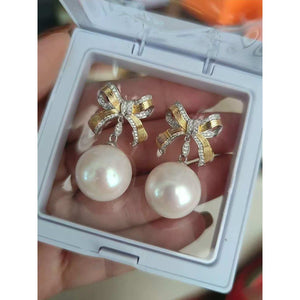17mm Natural Freshwater "Dragon Pearl" Earrings