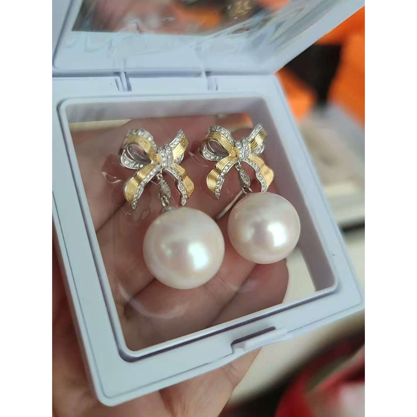 17mm Natural Freshwater "Dragon Pearl" Earrings