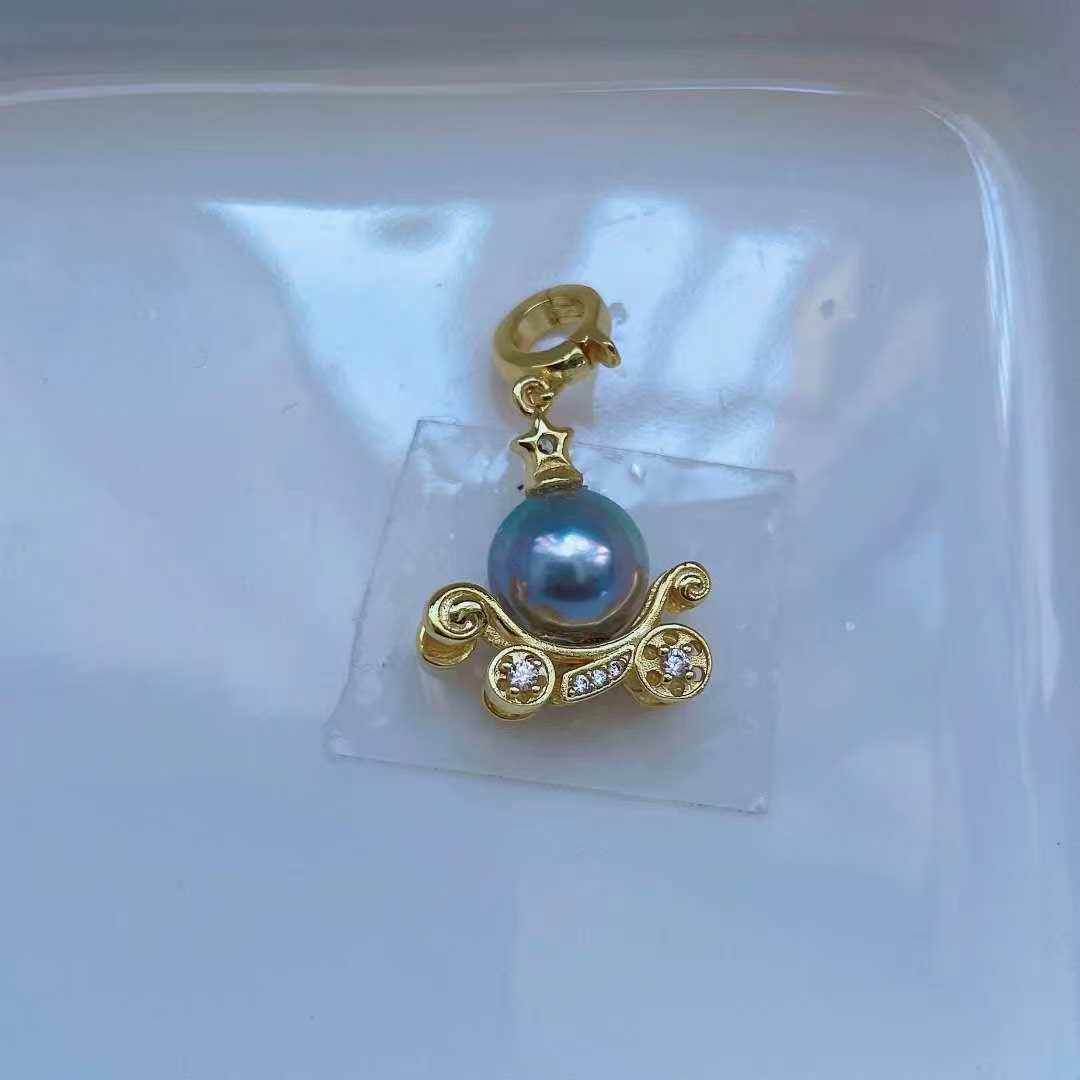 Gargantilla colgante de perla de cuero