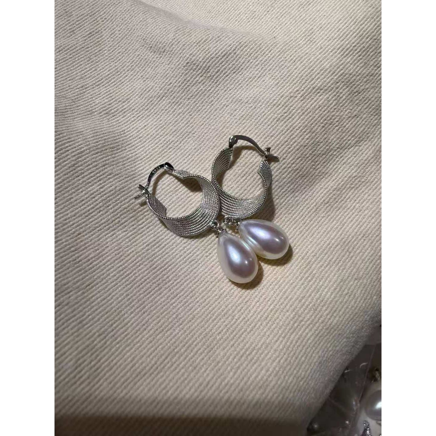 Natural Pearl Teardrop Earrings