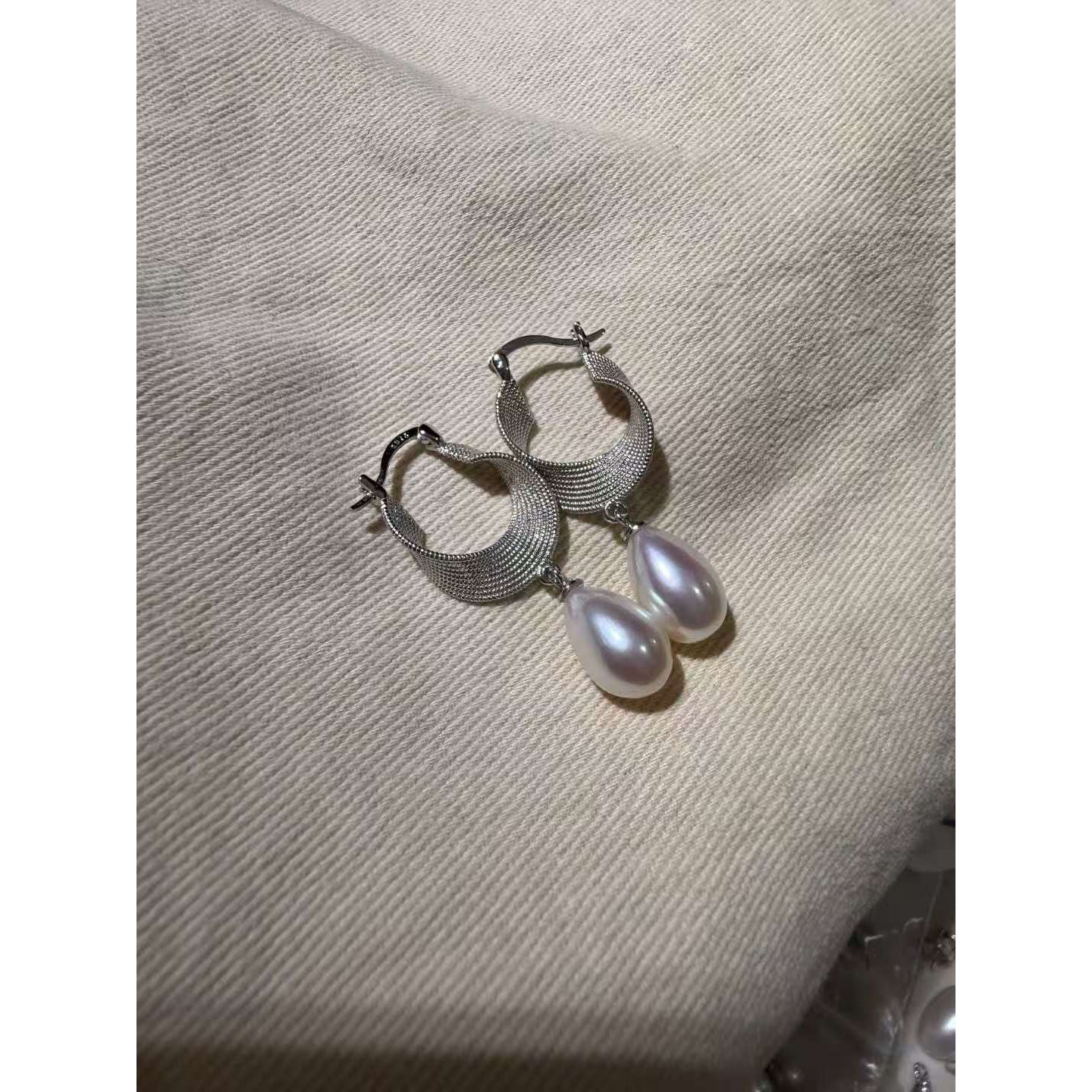 Natural Pearl Teardrop Earrings