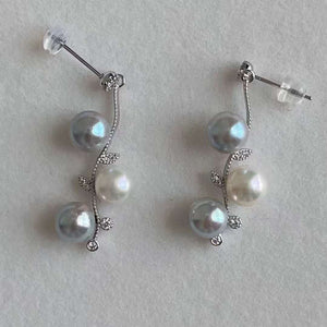 Blue Akoya &amp; Freshwater Pearl Earrings