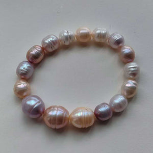 S116 Camaleón cultivado perla barroca de agua dulce (7 mm), conjunto de pulseras elásticas
