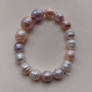 S116 Camaleón cultivado perla barroca de agua dulce (7 mm), conjunto de pulseras elásticas