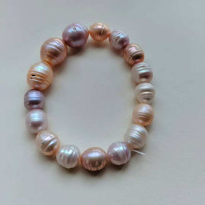 S116 Camaleón cultivado perla barroca de agua dulce (7 mm), conjunto de pulseras elásticas