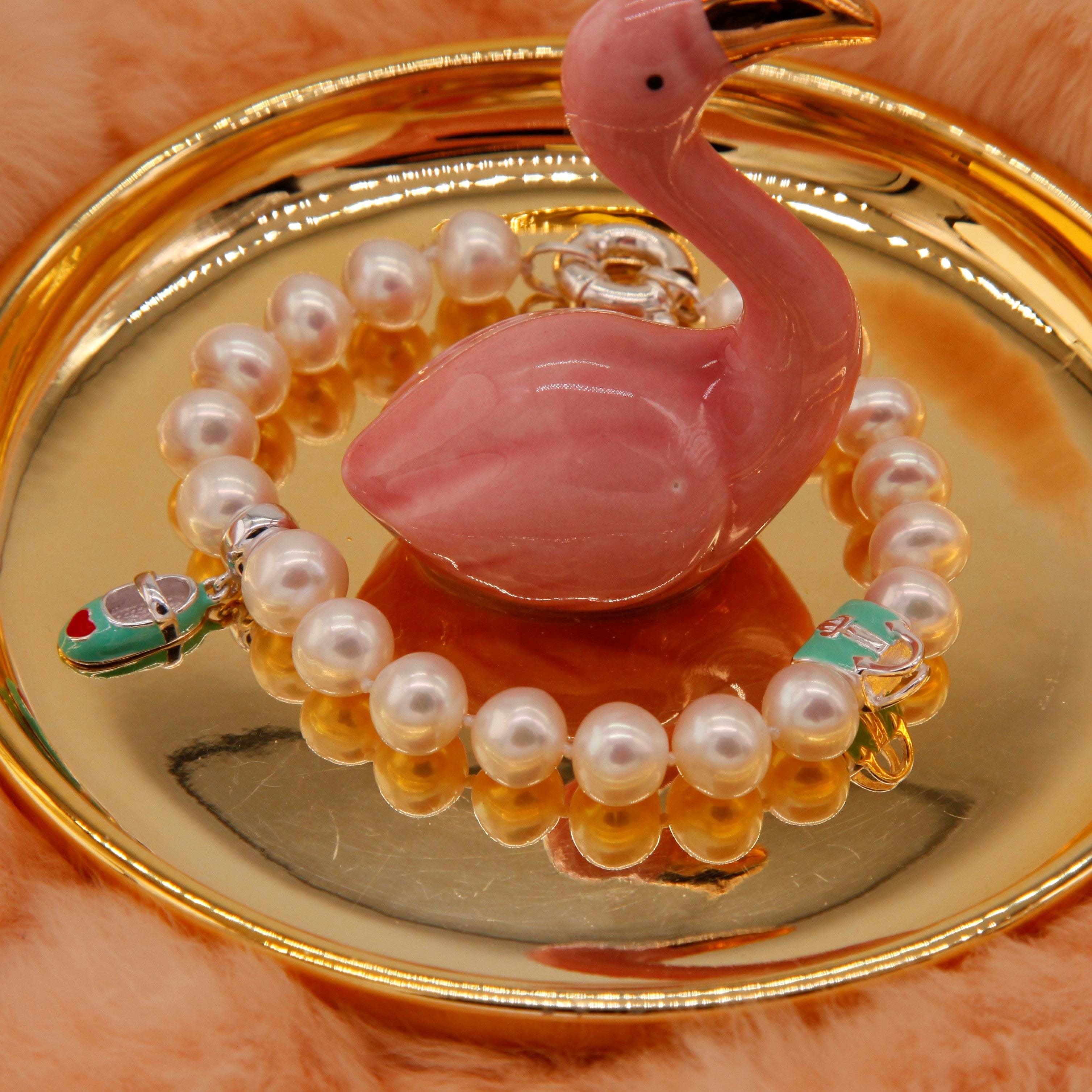 Pulsera de Pearl con 925 encantos de la plata de ley （ 请设置为 16个Variant， 