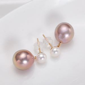 White and Purple Earrings