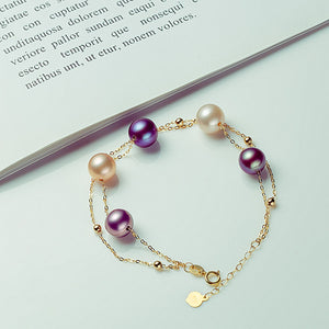 Classique Collier de Perles et Bracelet Violet