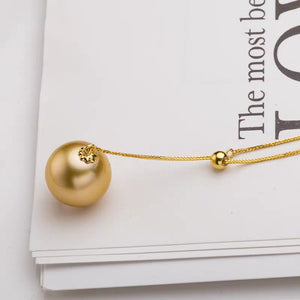 Y-Shape South Sea Golden Pearl Chain Necklace