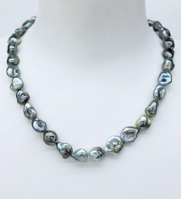 Black Keshi Pearl Necklace