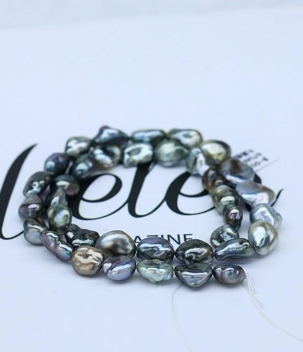 Black Keshi Pearl Necklace