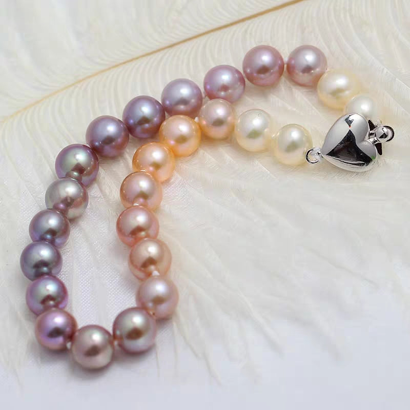 S116 Camaleão Cultivado Pérola Barroca de Água Doce (7mm), Conjunto de Pulseiras de Estiramento