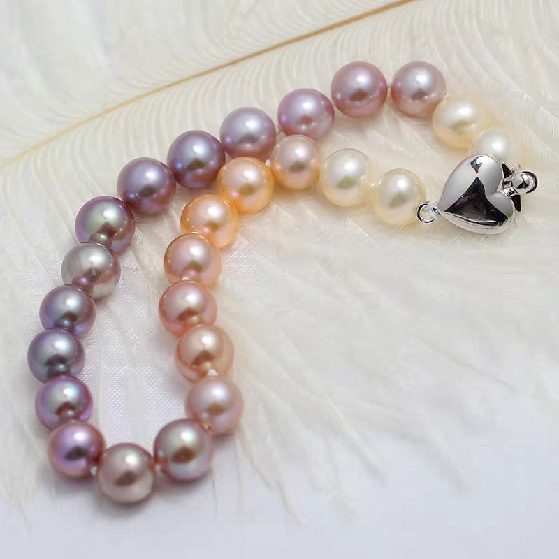S116 Camaleón cultivado perla barroca de agua dulce (7 mm), conjunto de pulseras elásticas