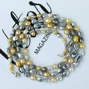 Collar clásico de perla y conjunto de pulsera- púrpura