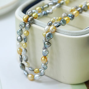 Collar clásico de perla y conjunto de pulsera- púrpura