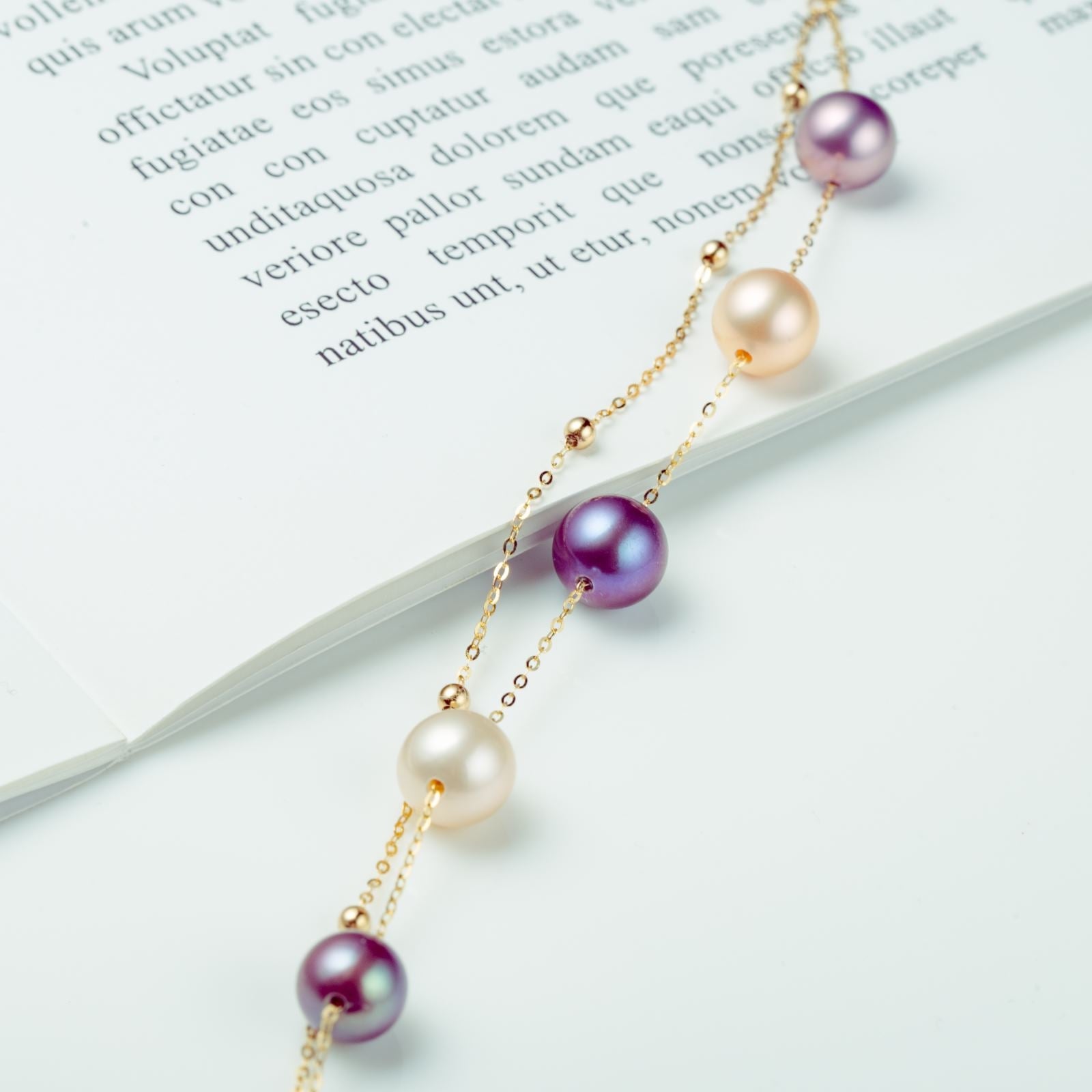 Classique Collier de Perles et Bracelet Violet
