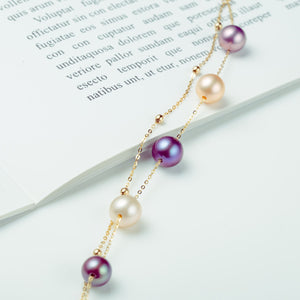 Classique Collier de Perles et Bracelet Violet