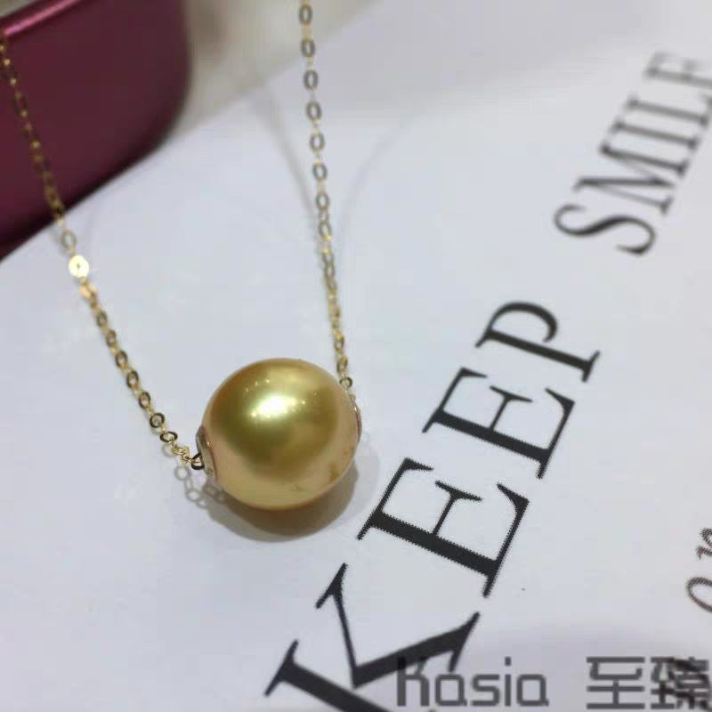 South Sea Golden Pearl Chain Necklace