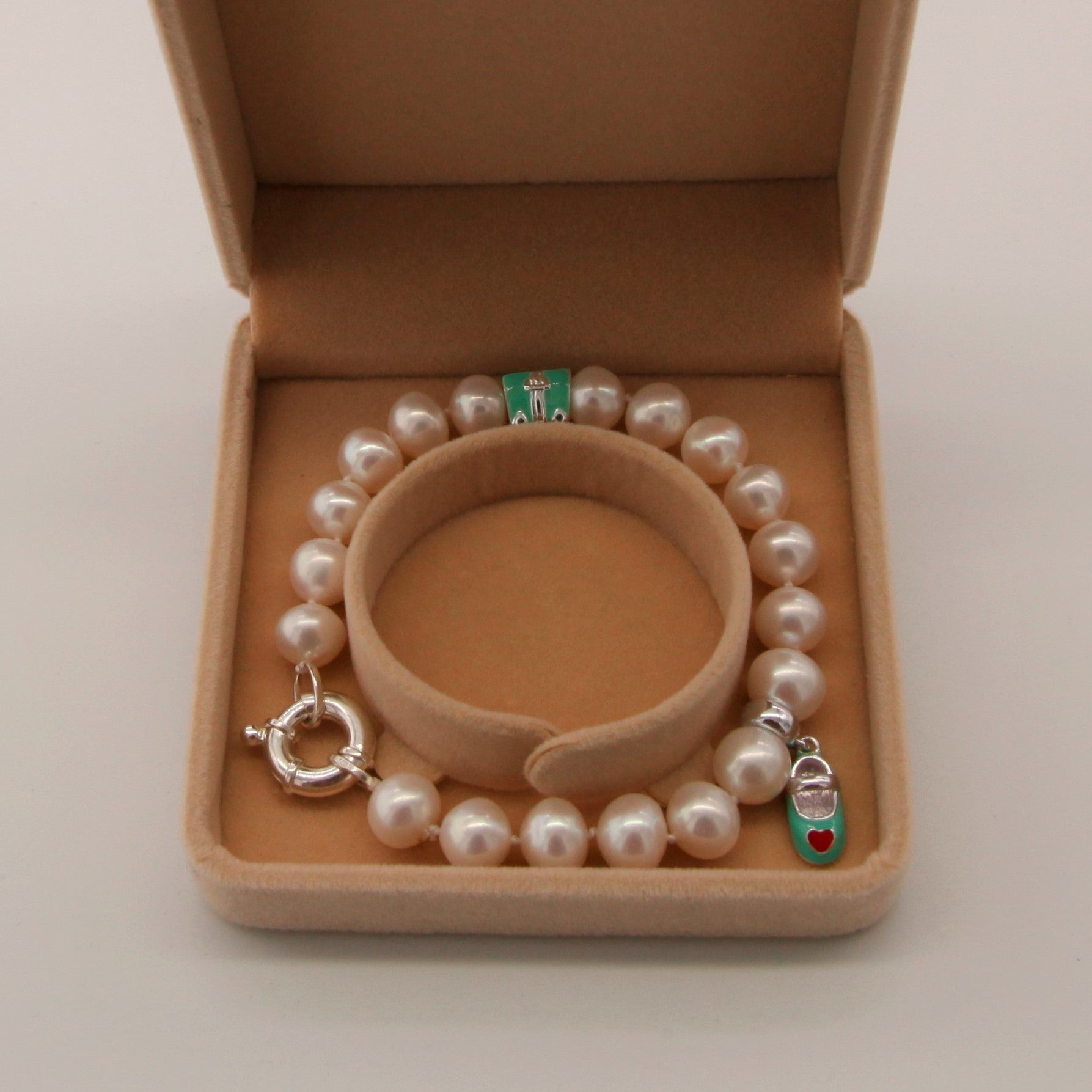 Pulsera de Pearl con 925 encantos de la plata de ley （ 请设置为 16个Variant， 