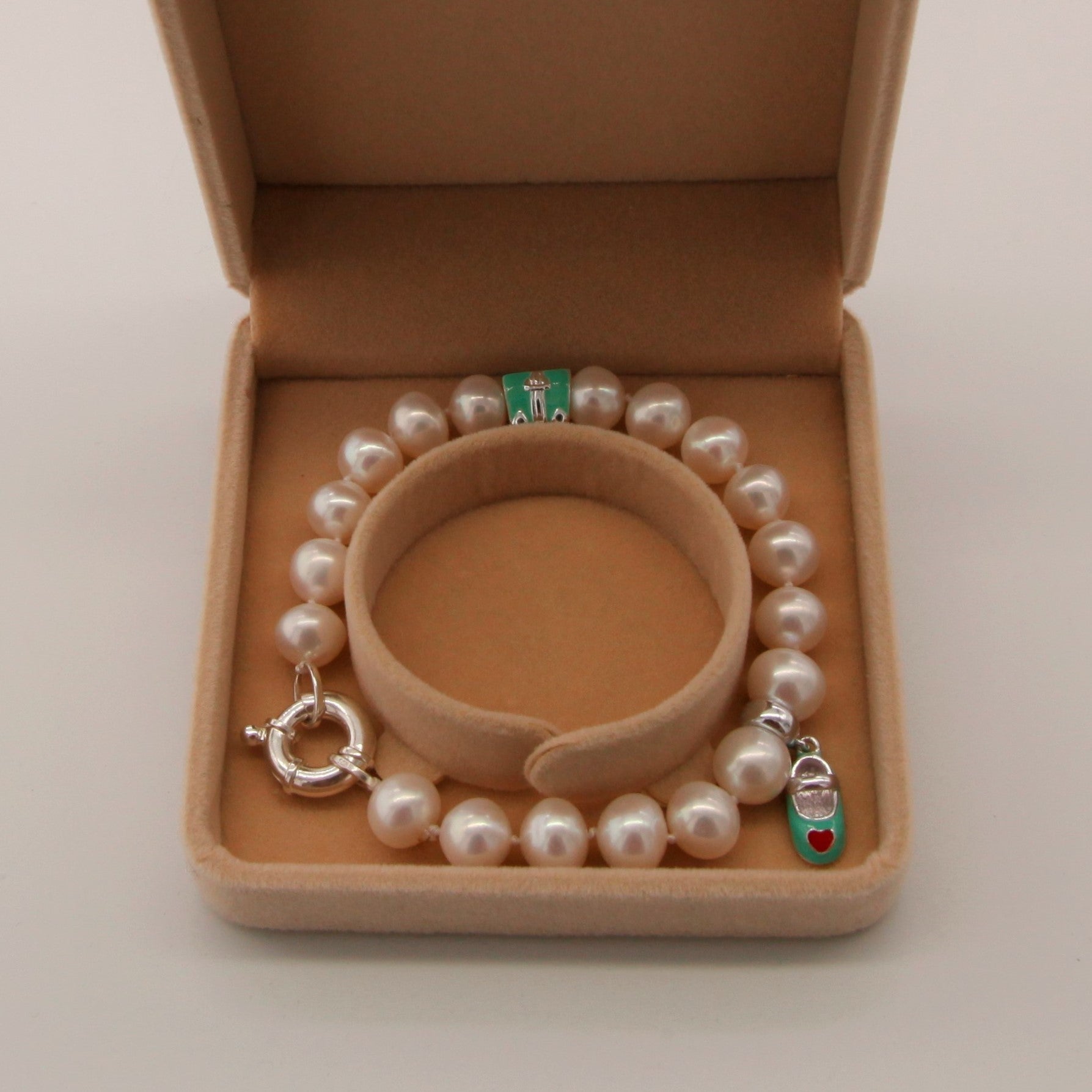 Bracelet perle avec 925 Sterling Silver Charms , )