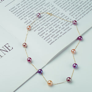 Classique Collier de Perles et Bracelet Violet