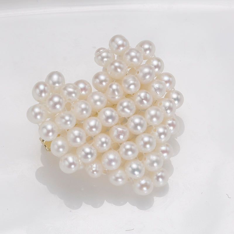 Heart Shape Baby Pearl Brooch