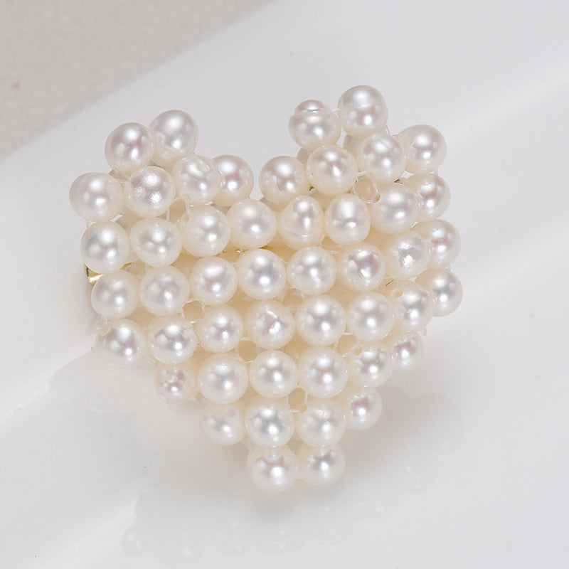 Heart Shape Baby Pearl Brooch