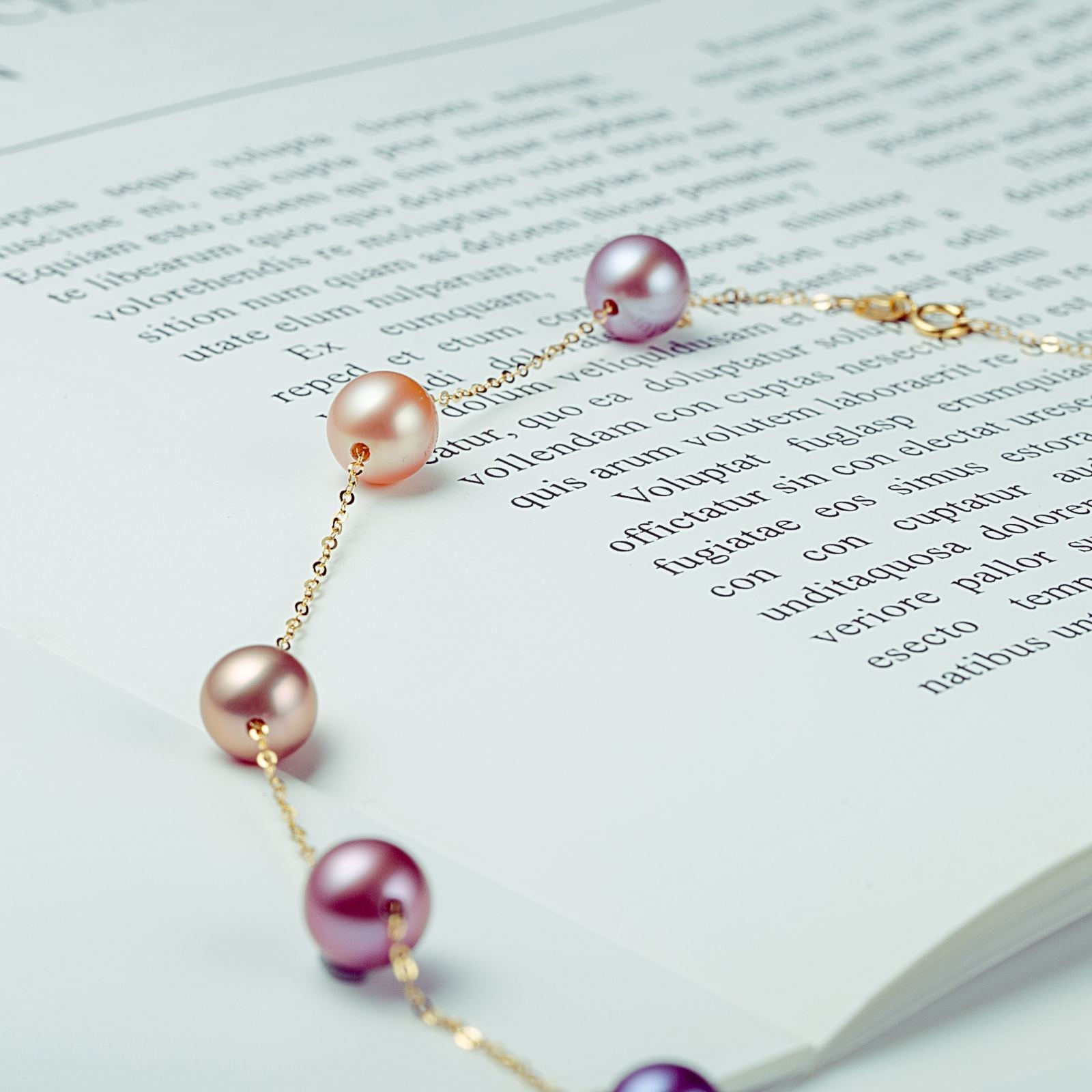 Gold Pearl Necklace & Bracelet Chain Set