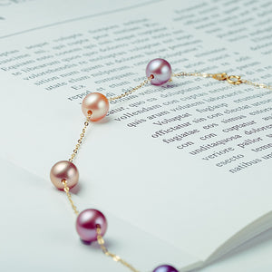 Classique Collier de Perles et Bracelet Violet