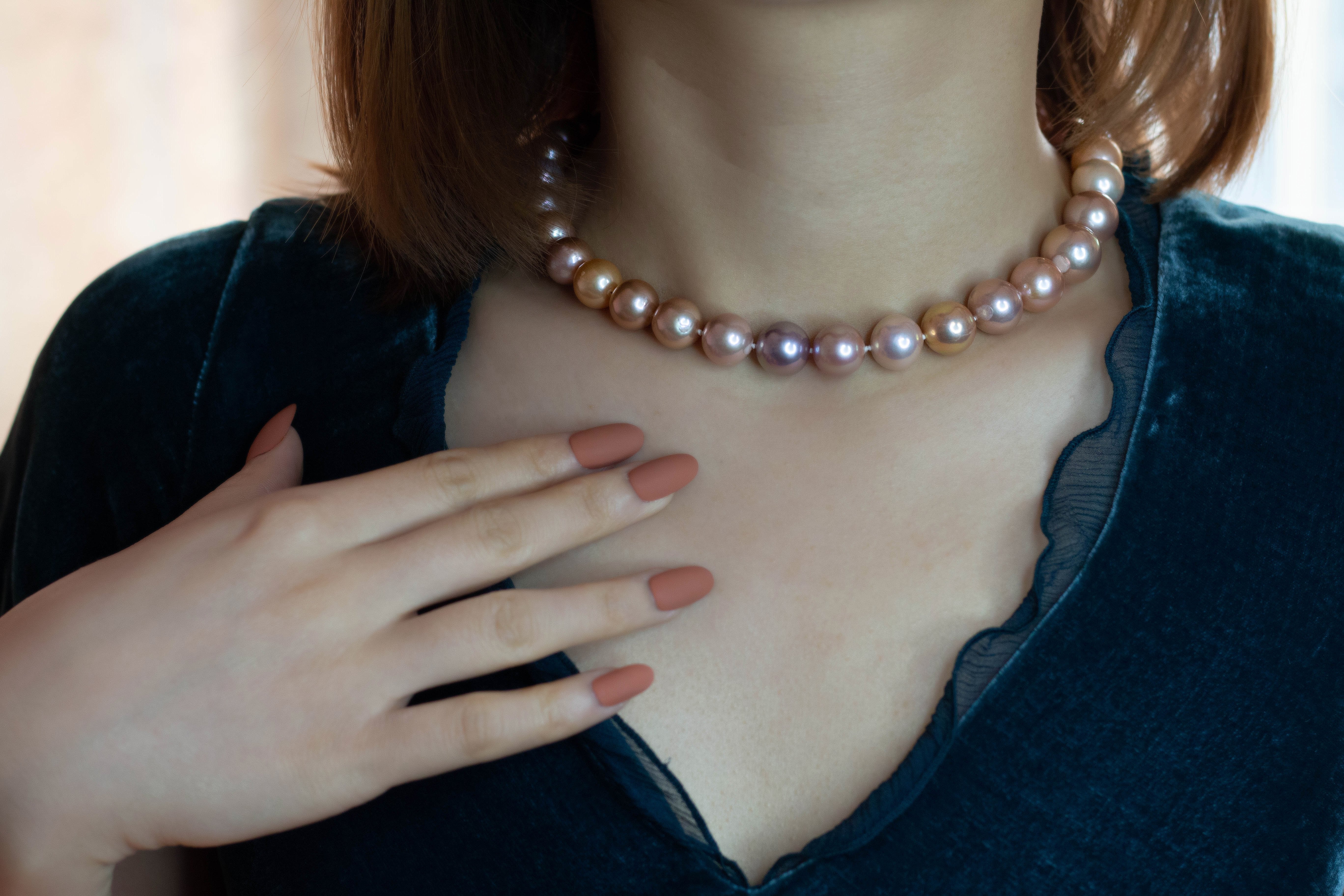 Classique Collier de Perles et Bracelet Violet