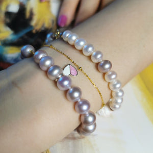 Pearl and Queen Conch Shell Charms Bracelet