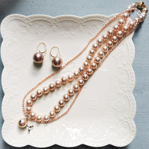 Salmon Pink Necklace & Earring Set