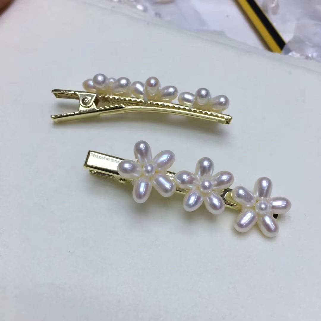 Oval Pearl Flower Hair Pin