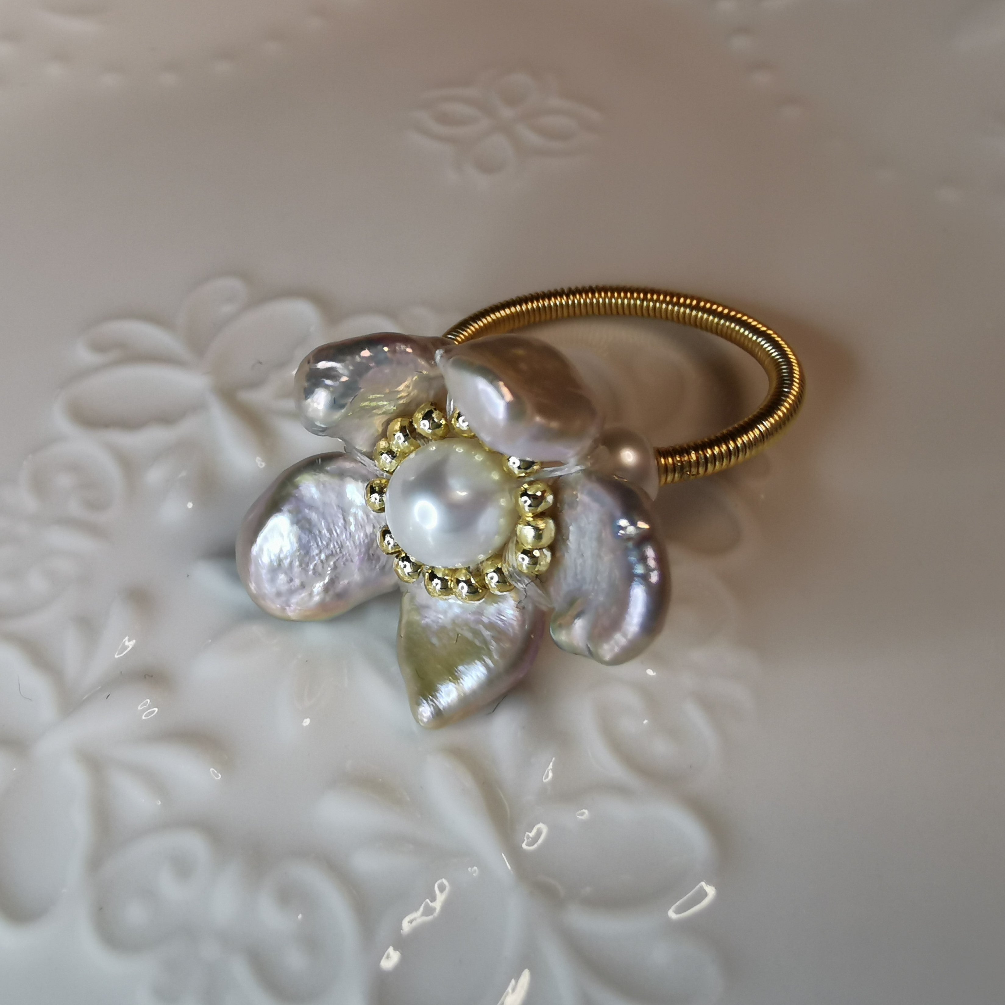 Flower Pearl Ring