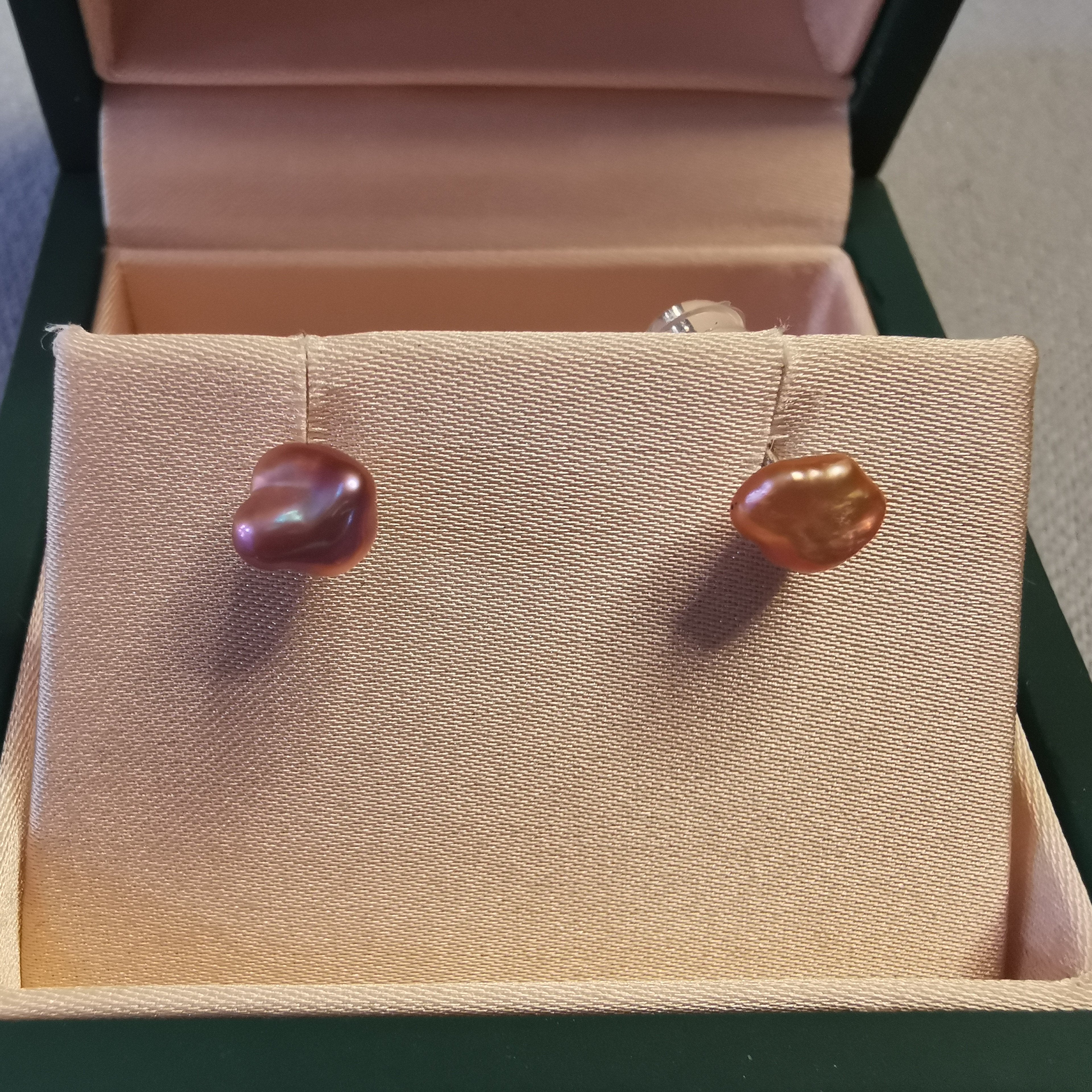 Rainbow Keshi Stud Earrings
