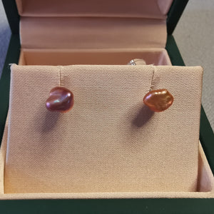 Rainbow Keshi Stud Earrings