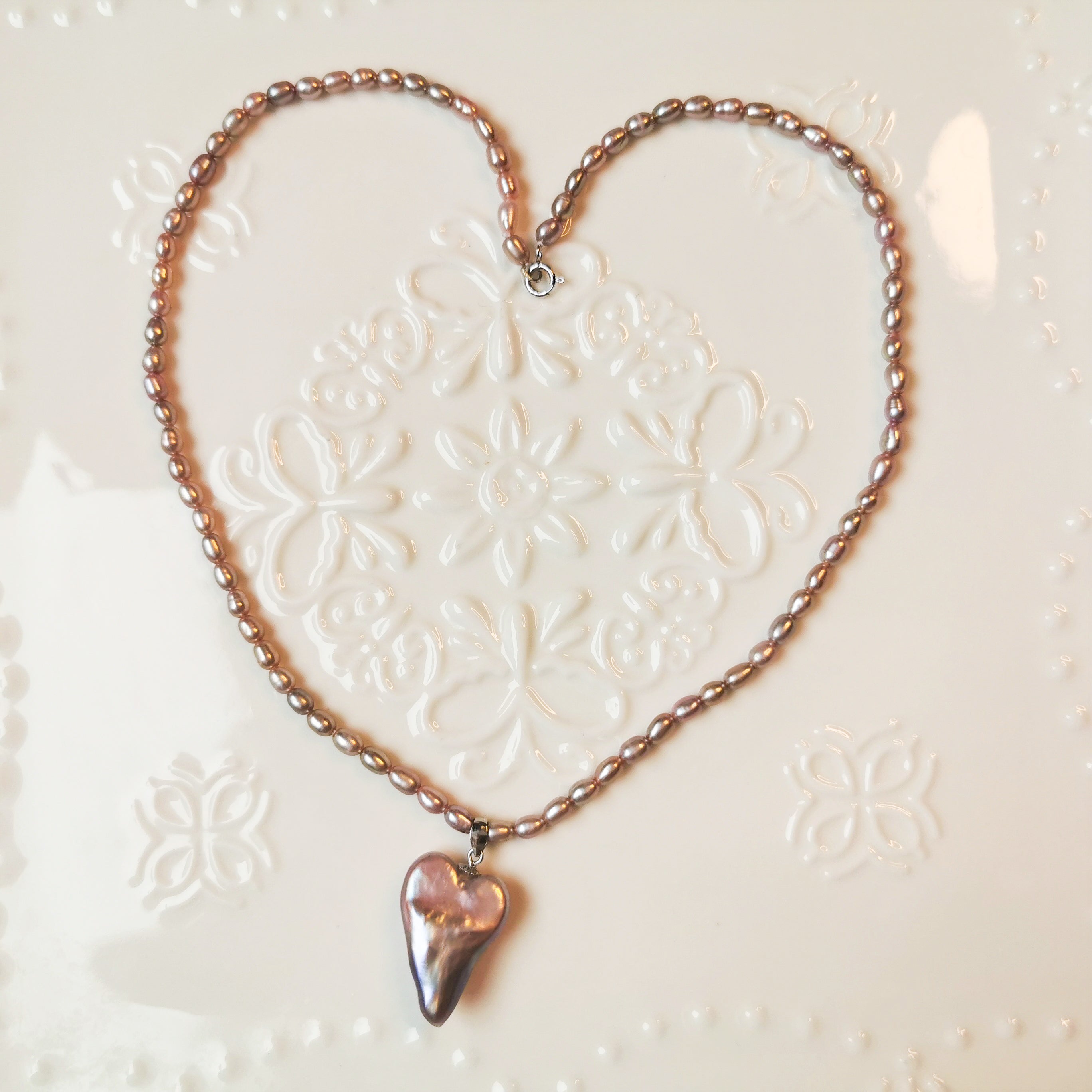 Baroque Heart Pearl Necklaces