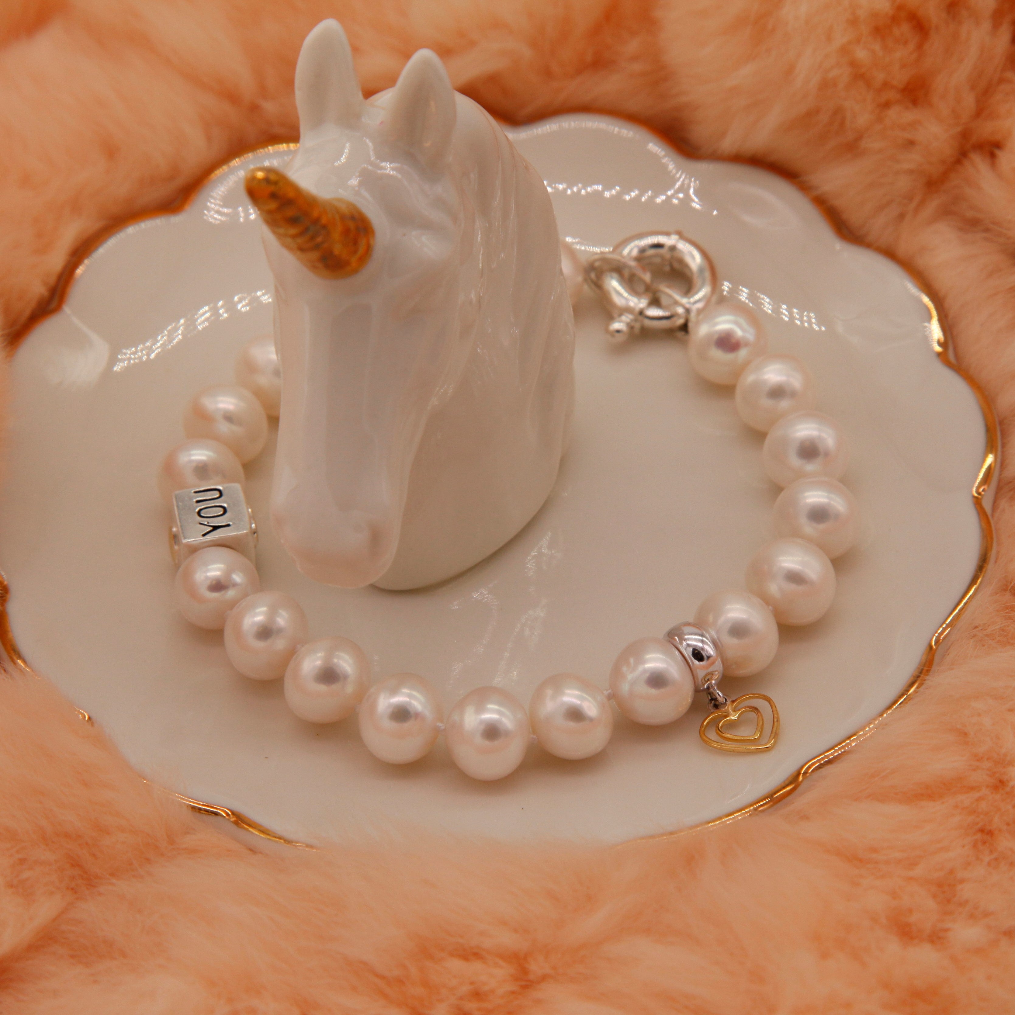 Pulsera de Pearl con 925 encantos de la plata de ley （ 请设置为 16个Variant， 