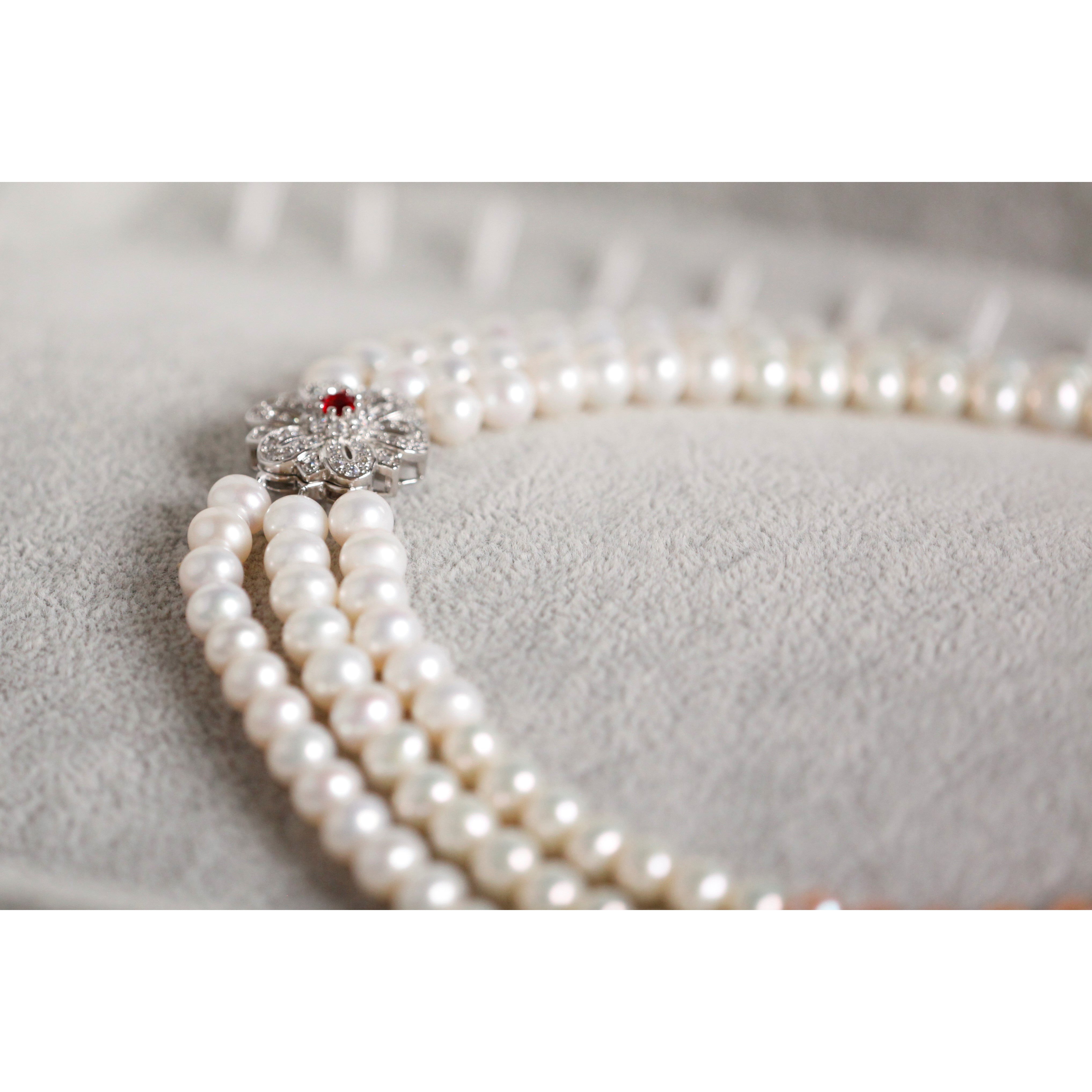 Triple Strand Candy GradualChange Color Pearl Necklace (ののののののの)