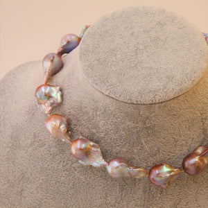 Collier Éblouissant Grandes Perles Baroques