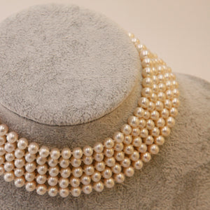 Collar clásico de perla y conjunto de pulsera- blanco