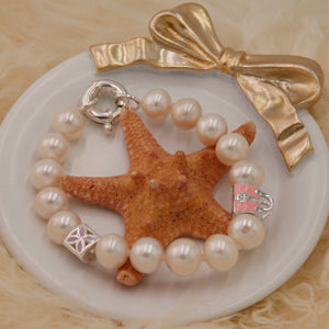 Pulsera de Pearl con 925 encantos de la plata de ley （ 请设置为 16个Variant， 