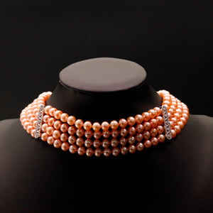 The Queen Choker Necklace- Golden Orange