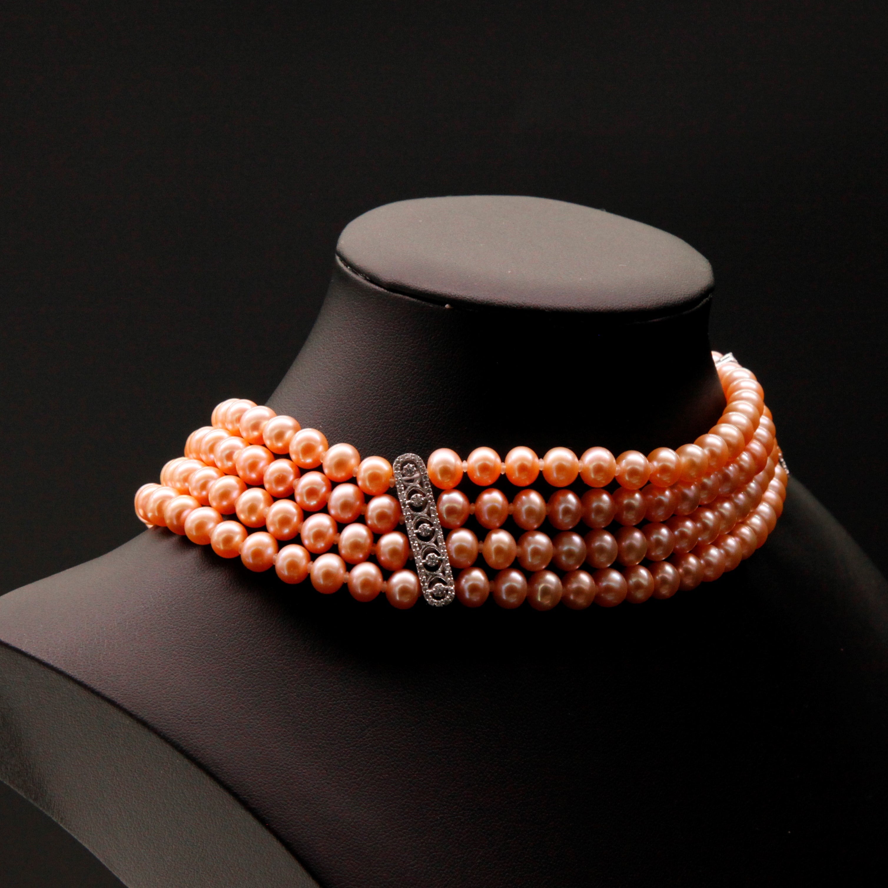 The Queen Choker Necklace- Golden Orange