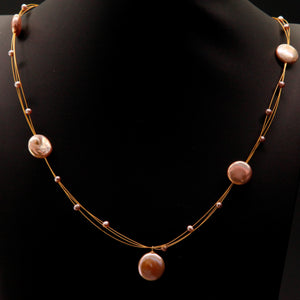 Coin Shape Baroque Pearl Necklace