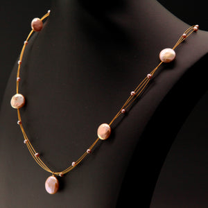 Coin Shape Baroque Pearl Necklace